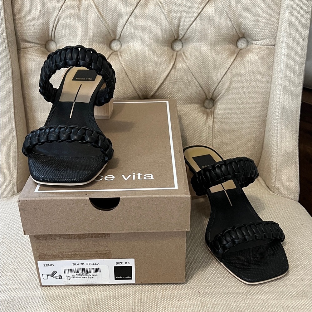Dolce Vita Black Braided Sandals